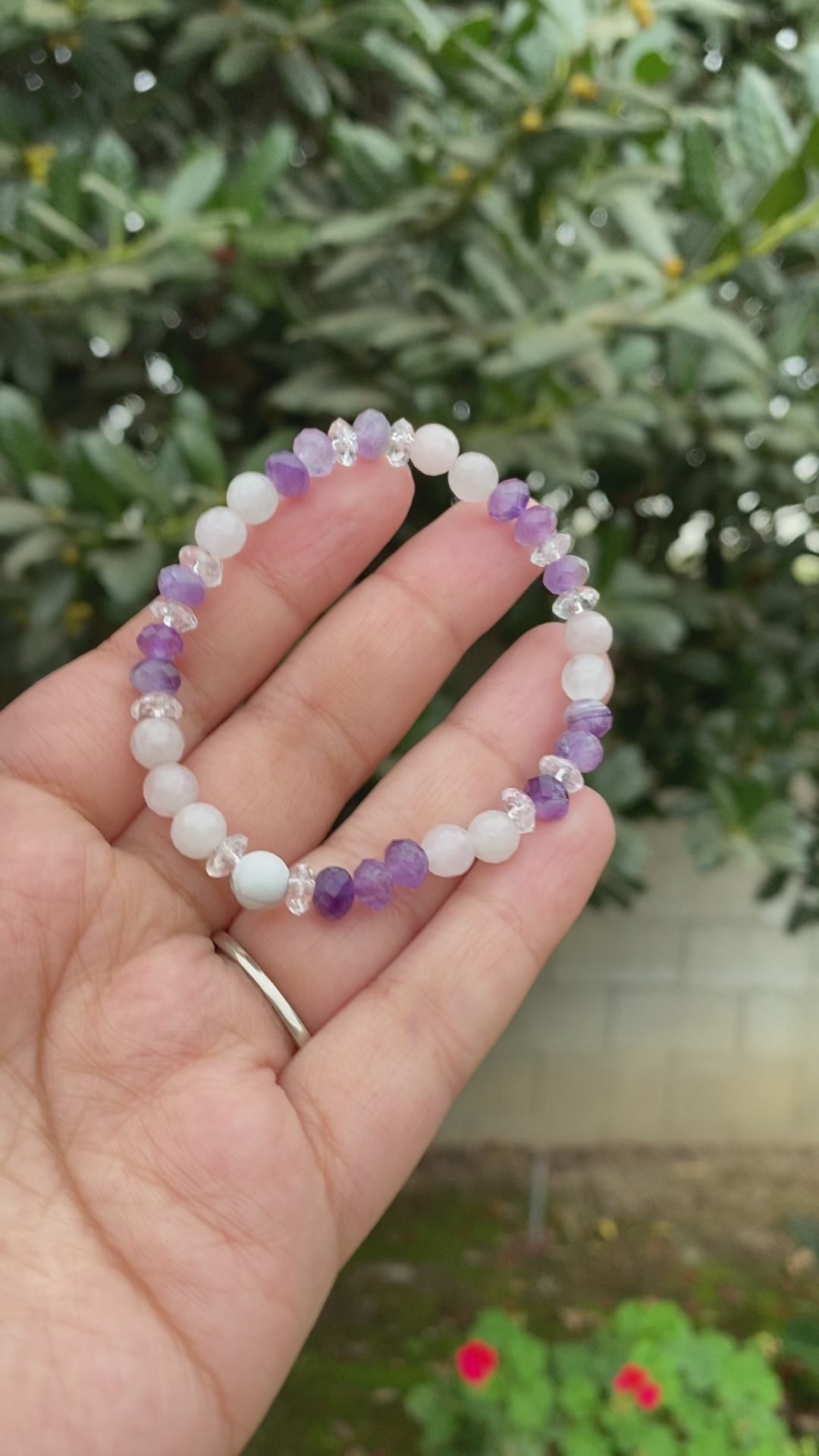 Clear quartz and rose quartz deals bracelet