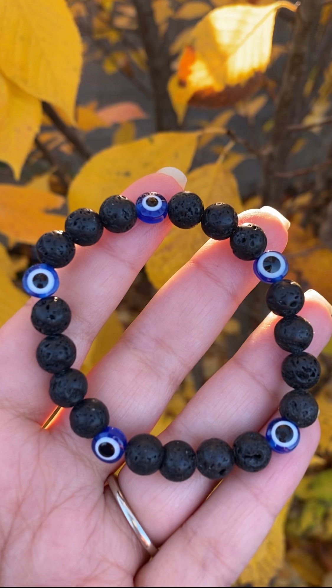 Evil eye with lava stones